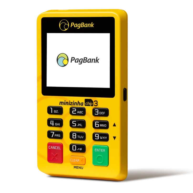 Minizinha Chip 3 PagBank com chip grátis, suporte 24h e Pix zero